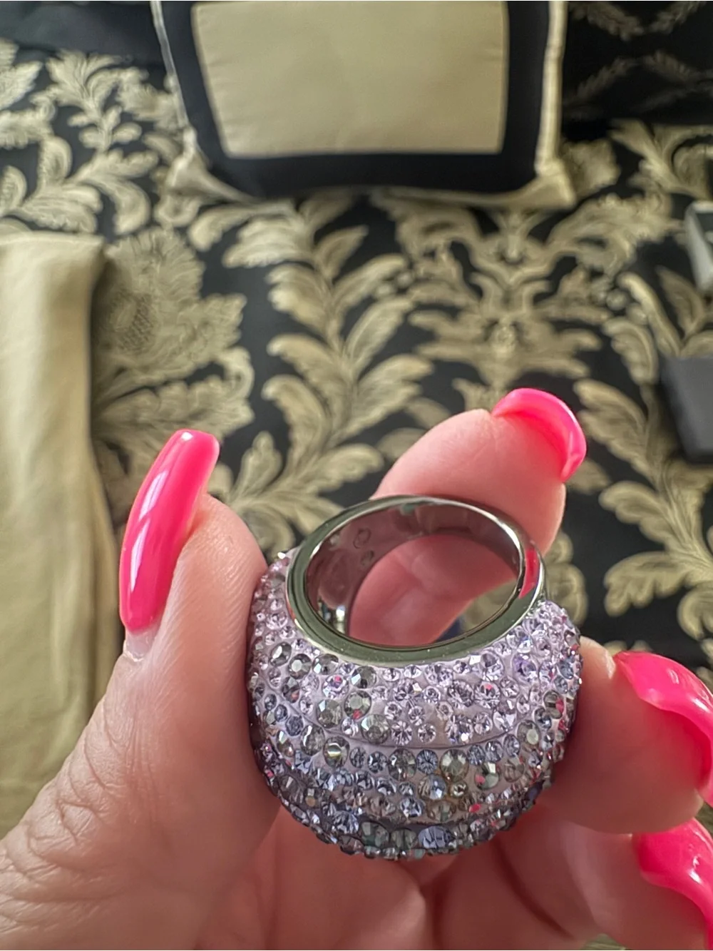 Swarovski Purple Pave Crystal Dome Ring